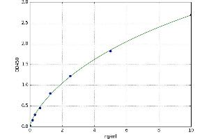 A typical standard curve (Eosinophil-Associated Ribonuclease A Family Member 2 ELISA Kit)