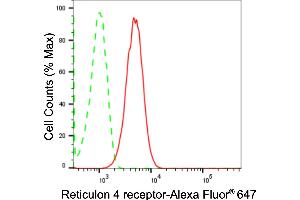 Flow cytometric analysis of Reticulon 4 receptor expression in HT- cells using Reticulon 4 receptor antibody (ABIN7800180), 1:2,000). (Rekombinanter RTN4R Antikörper)