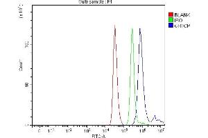Flow Cytometry analysis of THP-1 cells using anti-C1orf77/FOP/CHTOP antibody (ABIN7603201). (CHTOP Antikörper  (N-Term))