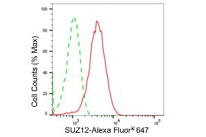Flow cytometric analysis of SUZ12 expression in HepG2 cells using SUZ12 antibody (ABIN7800473), 1:2,000).