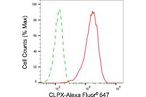 Flow cytometric analysis of CLPX expression in HepG2 cells using CLPX antibody (ABIN7798101), 1:2,000). (Rekombinanter CLPX Antikörper)