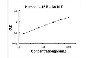 Human IL-15 PicoKine ELISA Kit standard curve