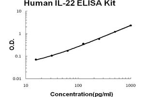 Human IL-22 Accusignal ELISA Kit Human IL-22 AccuSignal ELISA Kit standard curve.