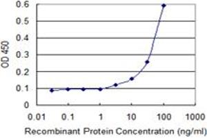 Detection limit for recombinant GST tagged MAD2L1BP is 1 ng/ml as a capture antibody.