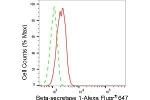 Flow cytometric analysis of Beta-Secretase 1 expression in C2C12 cells using Beta-Secretase 1 antibody (ABIN7797765), 1:2,000).