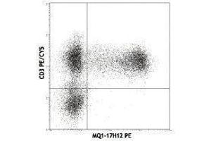 Flow Cytometry (FACS) image for anti-Interleukin 2 (IL2) antibody (PE) (ABIN2663774) (IL-2 Antikörper  (PE))