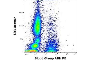 Flow cytometry surface staining pattern of human peripheral whole blood stained using anti-human Blood Group ABH (HE-10) PE antibody (concentration in sample 5 μg/mL). (Blood Group ABH Antikörper  (PE))