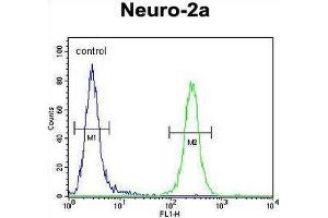 CCDC123 Antibody (C-term) flow cytometric analysis of Neuro-2a cells (right histogram) compared to a negative control cell (left histogram). (CEP89 Antikörper  (C-Term))
