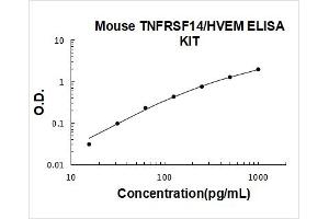 Mouse TNFRSF14/HVEM PicoKine ELISA Kit standard curve
