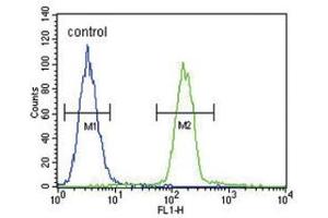 Fow Cytometric analysis of A375 cells using Tyrosinase Antibody (C-term) Cat.