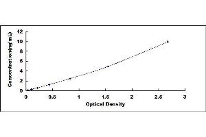 Typical standard curve (Hexosaminidase A ELISA Kit)