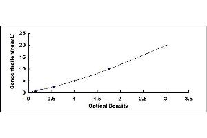 Typical standard curve (alpha 1 Adrenergic Receptor ELISA Kit)