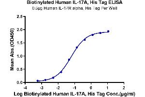 ELISA image for Interleukin 17A (IL17A) (AA 24-155) protein (His-Avi Tag,Biotin) (ABIN7274994)