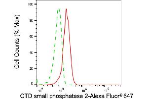Flow cytometric analysis of CTD small phosphatase 2 expression in HepG2 cells using CTD small phosphatase 2 antibody (ABIN7798173), 1:2,000).