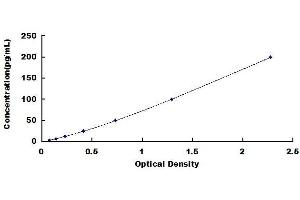 Typical standard curve (Nerve Growth Factor ELISA Kit)