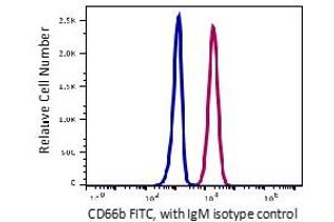Flow Cytometry (FACS) image for anti-Carcinoembryonic Antigen-Related Cell Adhesion Molecule 8 (CEACAM8) antibody (FITC) (ABIN6253063) (CEACAM8 Antikörper  (FITC))
