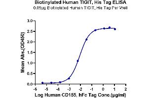 Immobilized Biotinylated Human TIGIT, His Tag at 0. (TIGIT Protein (His-Avi Tag,Biotin))