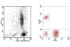 Flow Cytometry (FACS) image for anti-CD3/CD19/CD45 antibody (FITC,PE,PE-Cy5) (ABIN2145031) (CD3/CD19/CD45 Antikörper (FITC,PE,PE-Cy5))