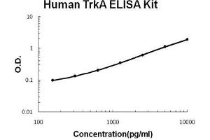 Human TrkA PicoKine ELISA Kit standard curve (TRKA ELISA Kit)