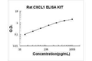 Rat CXCL1/Gro Alpha PicoKine ELISA Kit standard curve