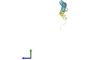 AlphaFold protein structure predicition of Human Recombinant PRNP Protein, UniprotID F7VJQ1 (PRNP Protein (AA 1-73) (Fc Tag))