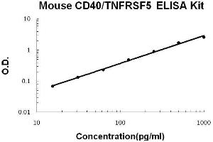 Mouse CD40/TNFRSF5 PicoKine ELISA Kit standard curve