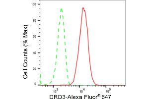 Flow cytometric analysis of DRD3 expression in HT- cells using DRD3 antibody (ABIN7798386), 1:2,000). (Rekombinanter DRD3 Antikörper)