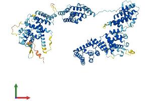 AlphaFold protein structure predicition of Mouse Recombinant Ints8 Protein, UniprotID Q80V86