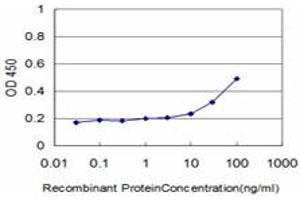 Detection limit for recombinant GST tagged DLD is approximately 1ng/ml as a capture antibody. (DLD Antikörper  (AA 1-509))