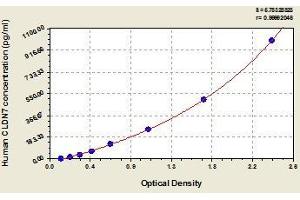 Typical standard curve (Claudin 7 ELISA Kit)