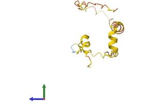 AlphaFold protein structure predicition of Human Recombinant ZNF561-AS1 Protein, UniprotID K7EIQ3 (ZNF561-AS1 (AA 1-104) protein (His tag))