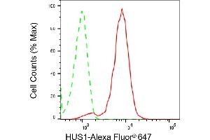 Flow cytometric analysis of HUS1 expression in HepG2 cells using HUS1 antibody (ABIN7799007), 1:2,000). (Rekombinanter HUS1 Antikörper)