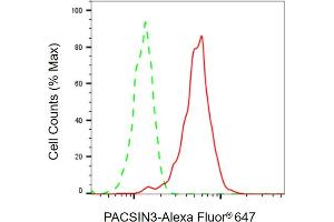 Flow cytometric analysis of PACSIN3 expression in HepG2 cells using PACSIN3 antibody ( (ABIN7799982), 1:2,000). (PACSIN3 Antikörper)