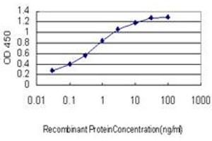 Detection limit for recombinant GST tagged SLC35A3 is approximately 0. (SLC35A3 Antikörper  (AA 61-113))