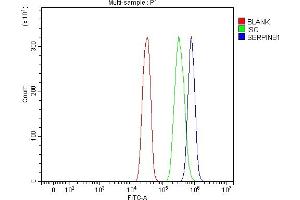 Flow Cytometry analysis of SiHa cells using anti-PI2/SERPINB1 antibody (ABIN7601949).