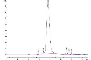 Size-exclusion chromatography-High Pressure Liquid Chromatography (SEC-HPLC) image for T-Cell Immunoglobulin and Mucin Domain Containing 4 (TIMD4) (AA 25-305) protein (His tag) (ABIN7275733)