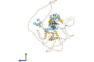 AlphaFold protein structure predicition of Human Recombinant UBQLN3 Protein, UniprotID Q9H347