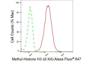 Flow cytometric analysis of Methyl-Histone H3 (di K4) expression in HT- cells using Methyl-Histone H3 (di K4) antibody (ABIN7798954), 1:2,000). (Rekombinanter Histone 3 Antikörper  (H3K4me2))