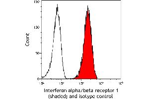 Flow Cytometry (FACS) image for anti-Interferon alpha/beta Receptor 1 (IFNAR1) (AA 27-436) antibody (ABIN7795662)