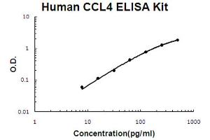 Human CCL4/MIP-1 beta Accusignal ELISA Kit Human CCL4/MIP-1 beta AccuSignal ELISA Kit standard curve.
