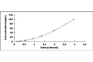 Typical standard curve (Thymidine Phosphorylase ELISA Kit)