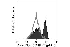 Flow Cytometry (FACS) image for anti-Polo-Like Kinase 1 (PLK1) (pThr210) antibody (Alexa Fluor 647) (ABIN1177152) (PLK1 Antikörper  (pThr210) (Alexa Fluor 647))