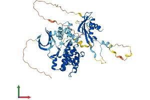 AlphaFold protein structure predicition of Mouse Recombinant Prkaa1 Protein, UniprotID Q5EG47