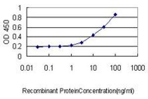 Detection limit for recombinant GST tagged UBE2M is approximately 0. (UBE2M Antikörper  (AA 1-183))