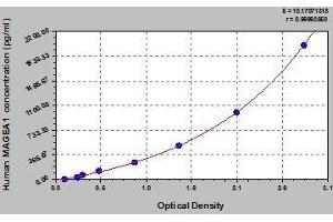 Typical standard curve (MAGEA1 ELISA Kit)