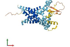 AlphaFold protein structure predicition of Human Recombinant SLC25A40 Protein, UniprotID Q8TBP6
