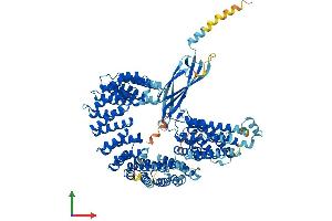 AlphaFold protein structure predicition of Human Recombinant INTS7 Protein, UniprotID Q9NVH2