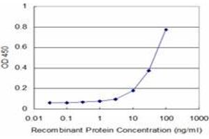 Detection limit for recombinant GST tagged MEOX2 is approximately 3ng/ml as a capture antibody. (MEOX2 Antikörper  (AA 1-303))