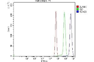 Flow Cytometry analysis of RH35 cells using anti-HDAC3 antibody (ABIN6719320).