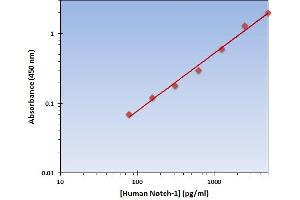 This is an example of what a typical standard curve will look like. (Notch1 ELISA Kit)